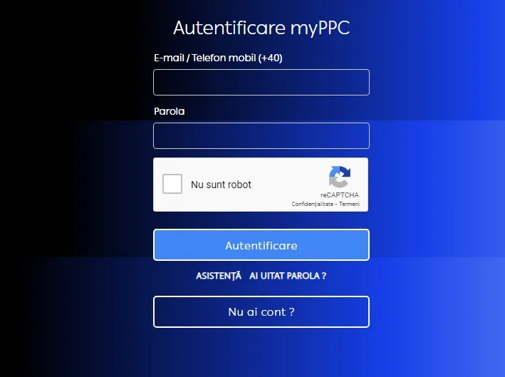 autentificare in aplicatia myppc